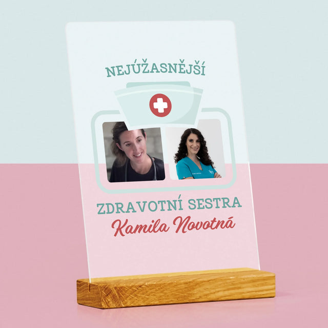 Fotokoláž: Nejúžasnější Zdravotní Sestra - Tisk Na Akrylovém Skle