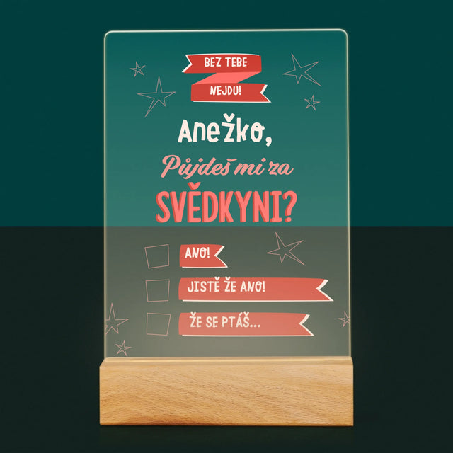 Jméno A Nápis: Bez Tebe Nejdu - Tisk Na Akrylovém Skle