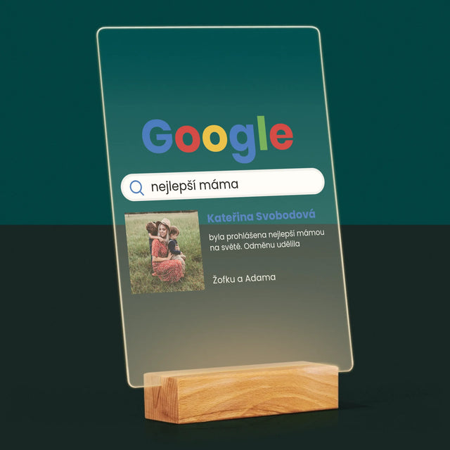 Fotka A Textem: Nejlepší Máma Výsledek Google - Tisk Na Akrylovém Skle