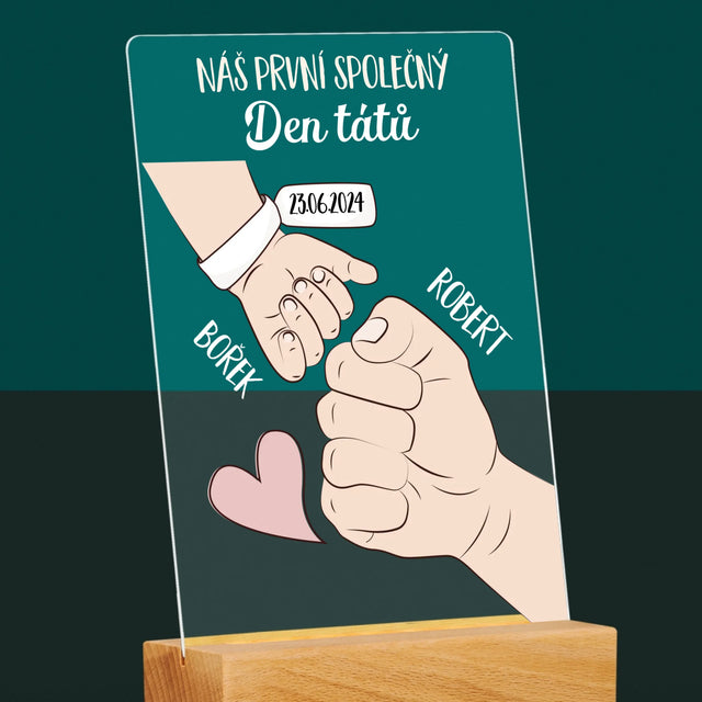 Jméno A Nápis: První Společný Den Tátů - Tisk Na Akrylovém Skle