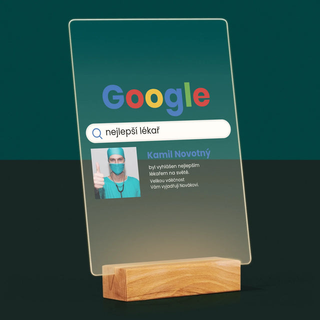 Fotka A Textem: Nejlepší Lékař Výsledek Google - Tisk Na Akrylovém Skle