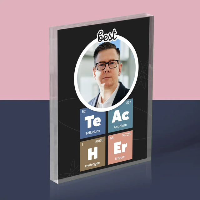 Fotka A Nápis: Teacher Prvky - Akrylový Blok