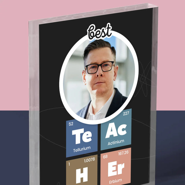 Fotka A Nápis: Teacher Prvky - Akrylový Blok