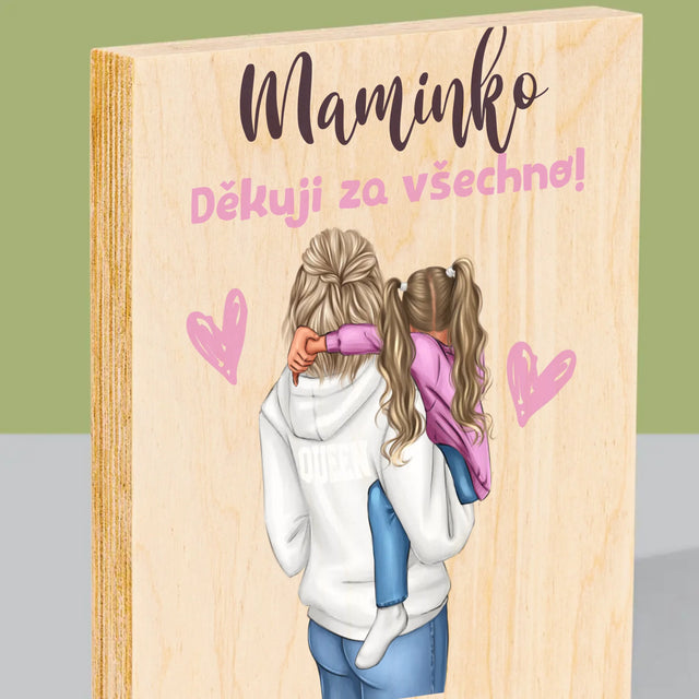 Designér Postav: Máma S Dítětem - Tisk Na Dřevo