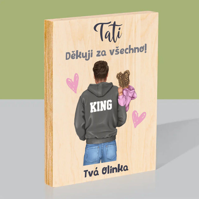 Designér Postav: Táta S Dítětem - Tisk Na Dřevo