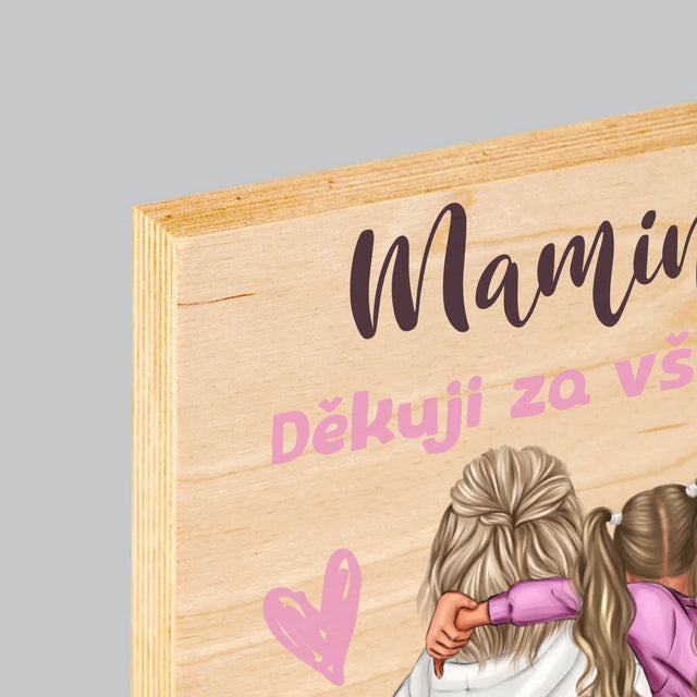 Designér Postav: Máma S Dítětem - Tisk Na Dřevo