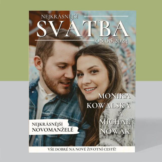 Obálka Časopisu: Nejkrásnější Svatba - Tisk Na Dřevo