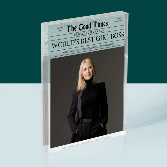 Obálka Časopisu: World’S Best Girl Boss - Akrylový Blok