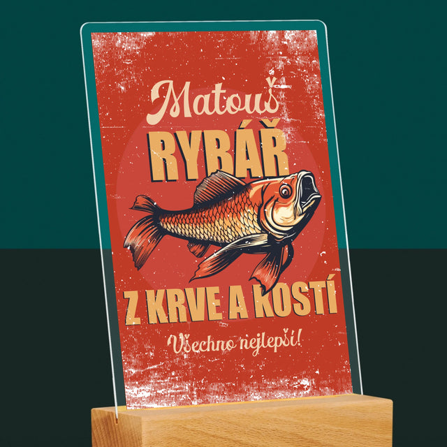 Jméno A Nápis: Rybář Z Krve A Kostí - Tisk Na Akrylovém Skle