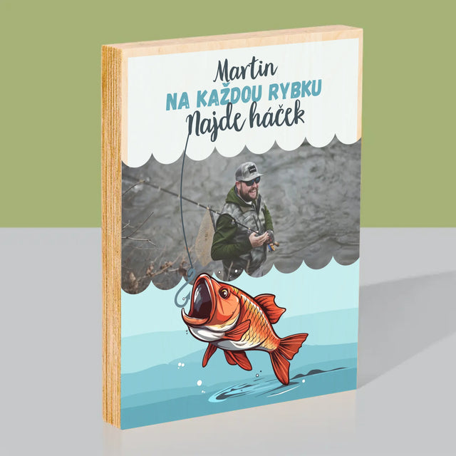 Fotka A Nápis: Najde Háček - Tisk Na Dřevo