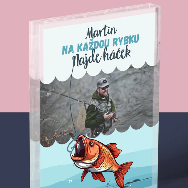 Fotka A Nápis: Najde Háček - Akrylový Blok