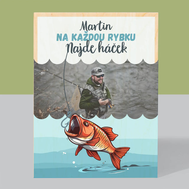 Fotka A Nápis: Najde Háček - Tisk Na Dřevo