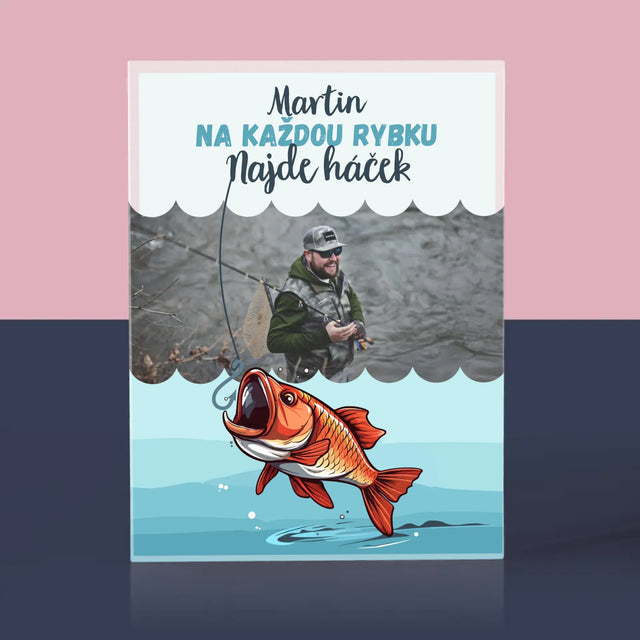 Fotka A Nápis: Najde Háček - Akrylový Blok