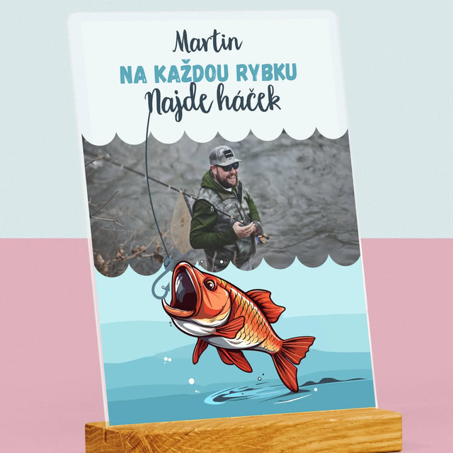 Fotka A Nápis: Najde Háček - Tisk Na Akrylovém Skle