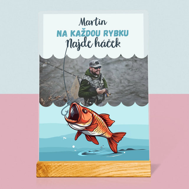 Fotka A Nápis: Najde Háček - Tisk Na Akrylovém Skle