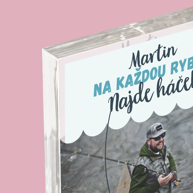 Fotka A Nápis: Najde Háček - Akrylový Blok