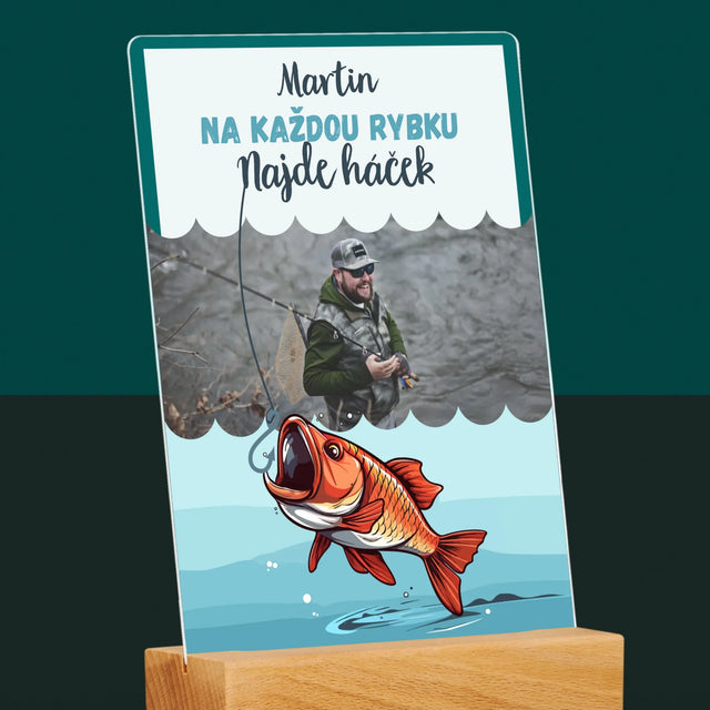 Fotka A Nápis: Najde Háček - Tisk Na Akrylovém Skle