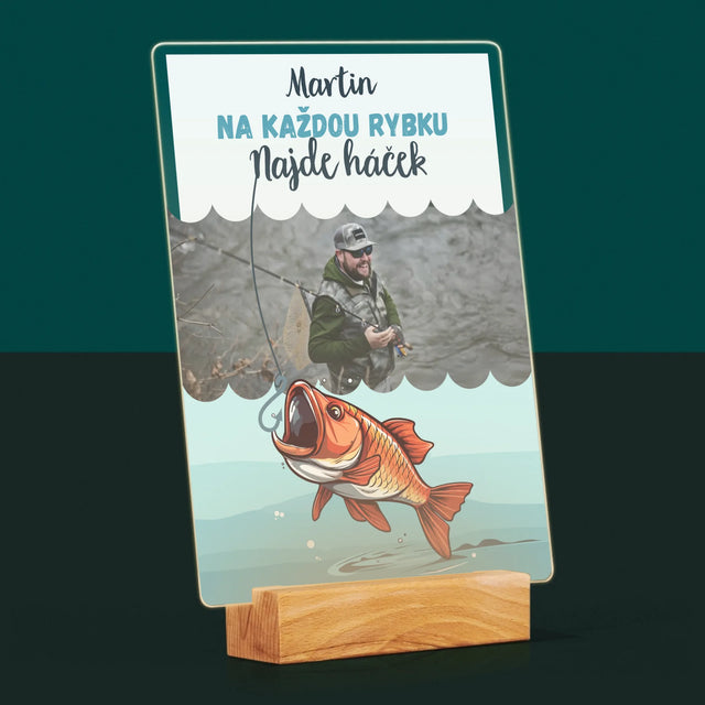 Fotka A Nápis: Najde Háček - Tisk Na Akrylovém Skle