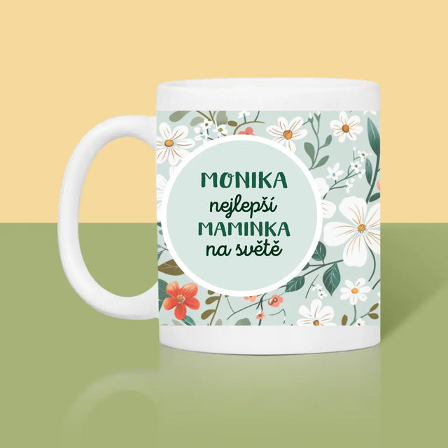 Fotka A Nápis: Nejlepší Maminka Květiny - Hrnek