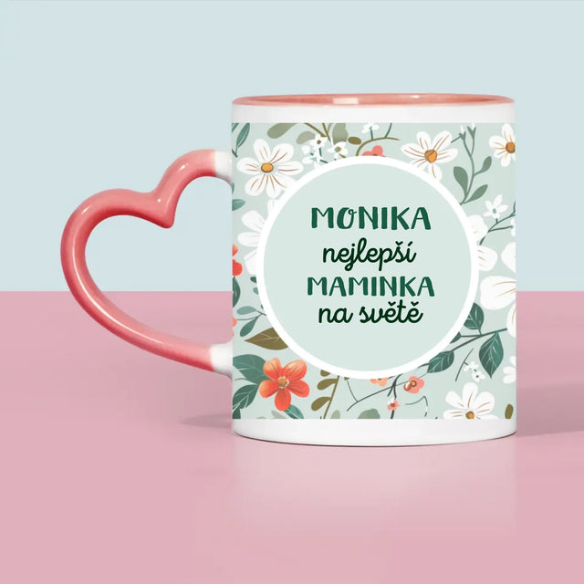 Fotka A Nápis: Nejlepší Maminka Květiny - Hrnek