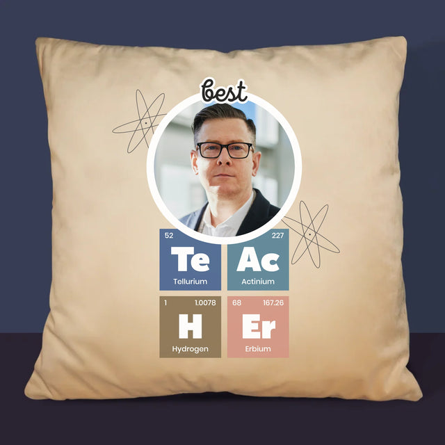 Fotka A Nápis: Teacher Prvky - Polštář