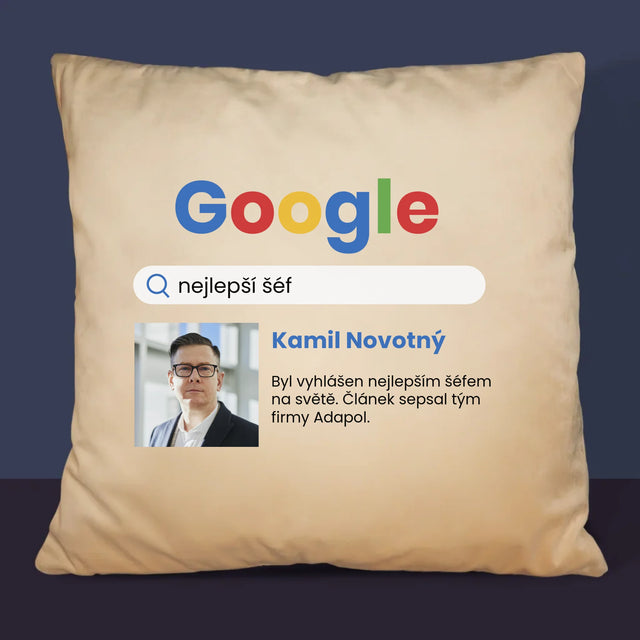 Fotka A Nápis: Nejlepší Šéf Výsledek Google - Polštář