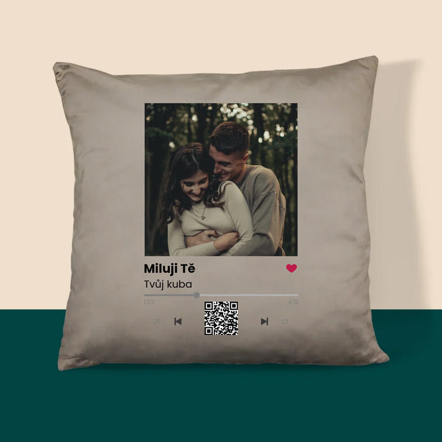 Fotka A Textem: Spotify S Kódem Qr - Polštář