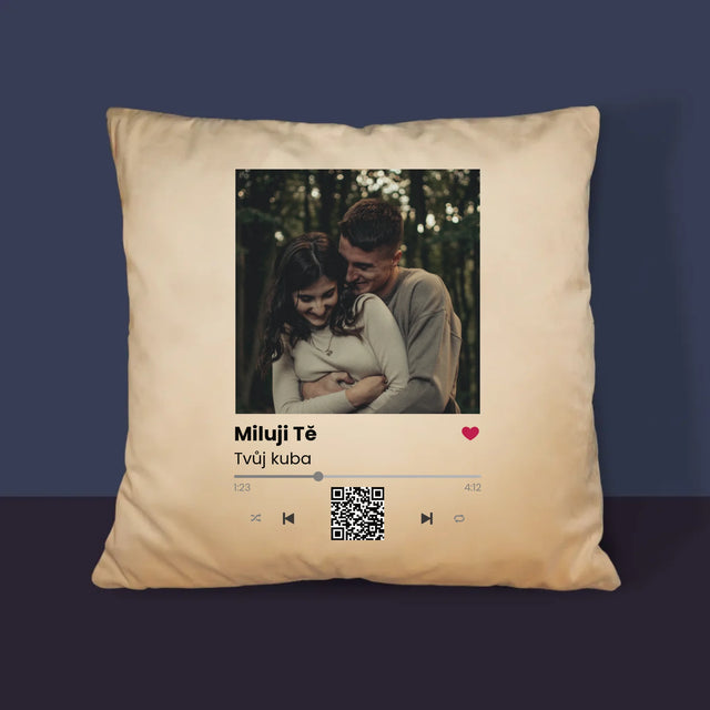 Fotka A Textem: Spotify S Kódem Qr - Polštář