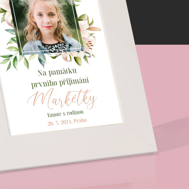 Fotka A Nápis: Na Památku Prvního Přijímání - Fotorámeček