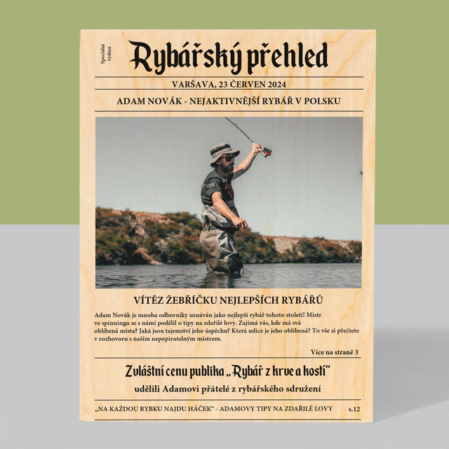 Fotografie a popisek: Recenze rybaření - tisk na dřevo | Česká republika