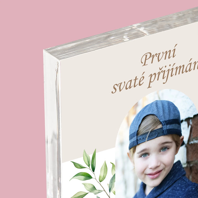 Fotka A Nápis: První Svaté Přijímání Přání - Akrylový Blok