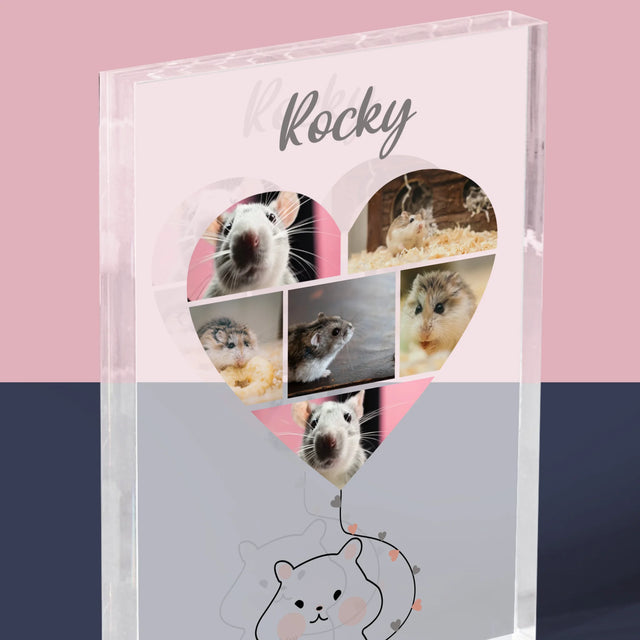 Fotokoláž: Křeček  - Akrylový Blok