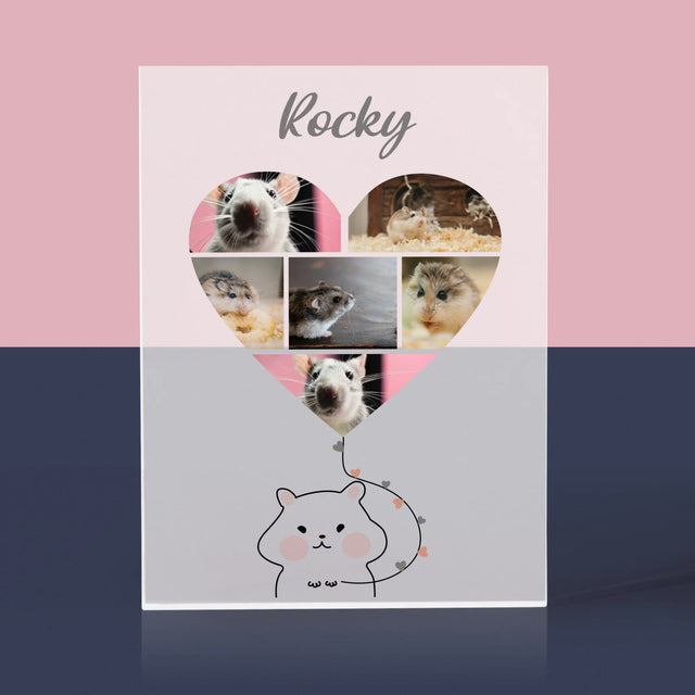 Fotokoláž: Křeček  - Akrylový Blok
