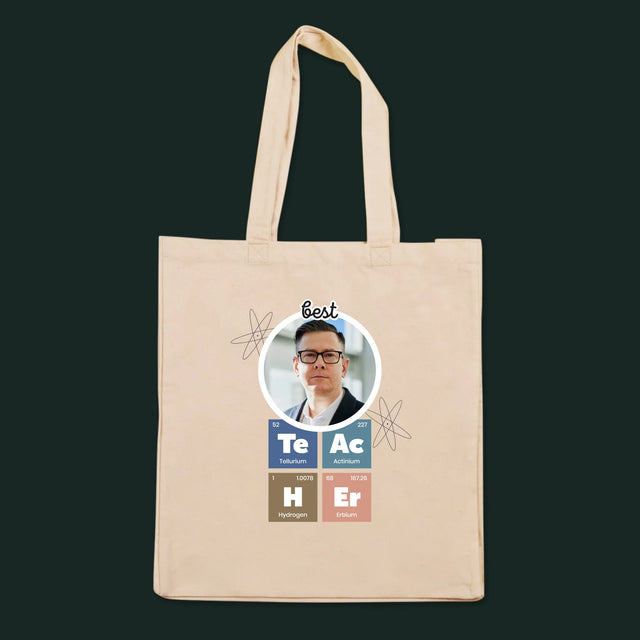 Fotka A Nápis: Teacher Prvky - Plátěná Taška
