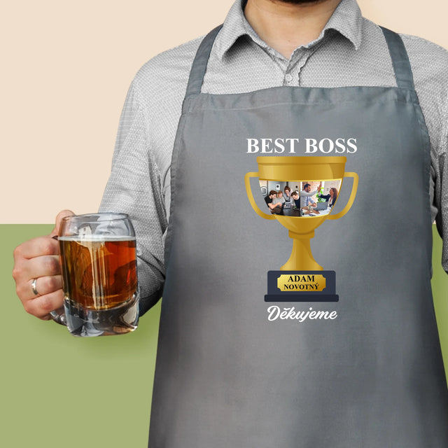 Fotokoláž: Best Boss Pohár - Zástěra