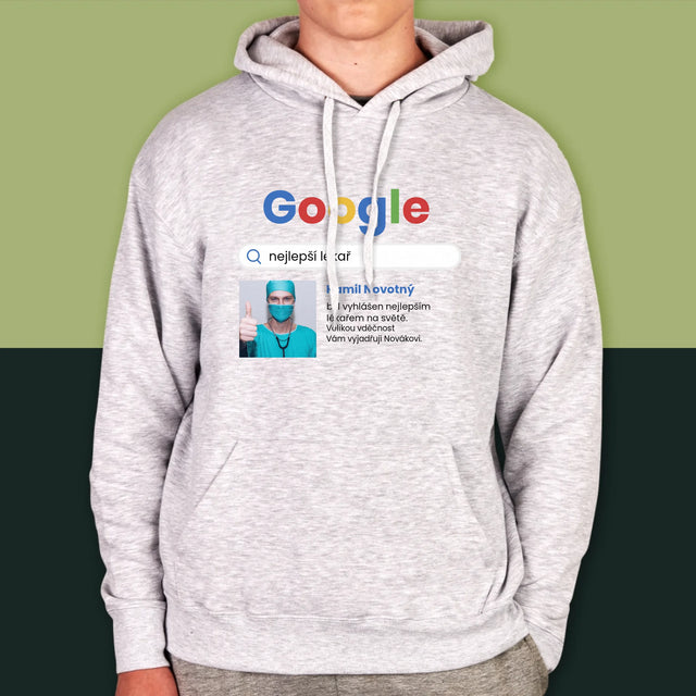 Fotka A Textem: Nejlepší Lékař Výsledek Google - Pánská Mikina S Kapuci