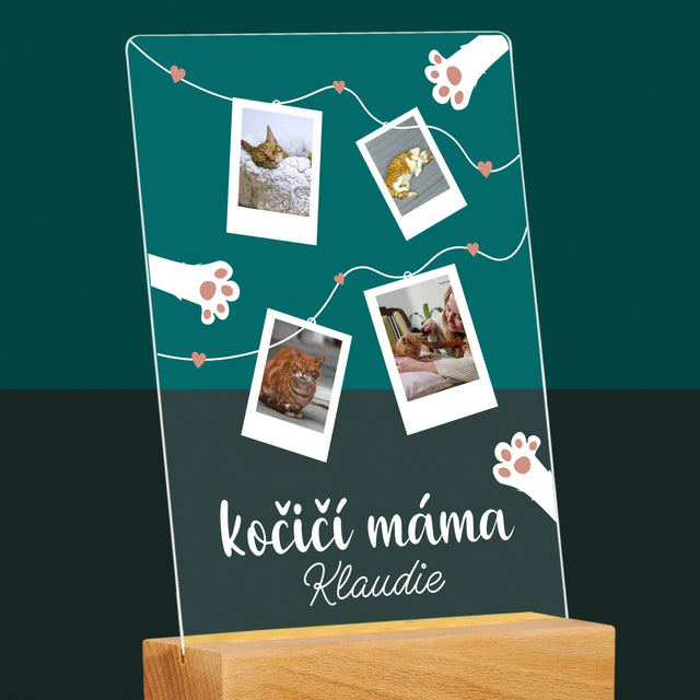 Fotokoláž: Kočičí Máma Polaroidy
 - Tisk Na Akrylovém Skle