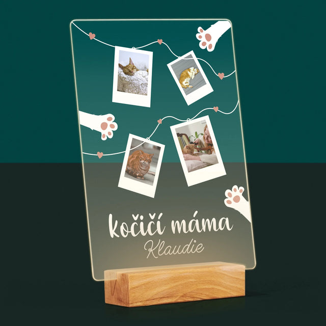 Fotokoláž: Kočičí Máma Polaroidy
 - Tisk Na Akrylovém Skle