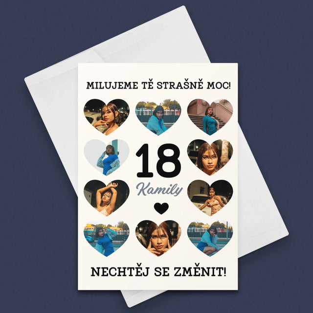 Fotokoláž: 18 Srdce - Přání