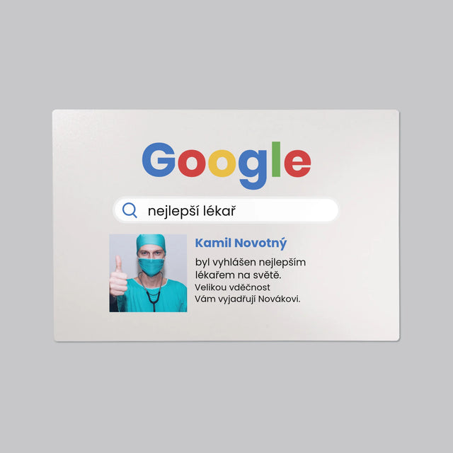 Fotka A Textem: Nejlepší Lékař Výsledek Google - Podložka Na Psací Stůl