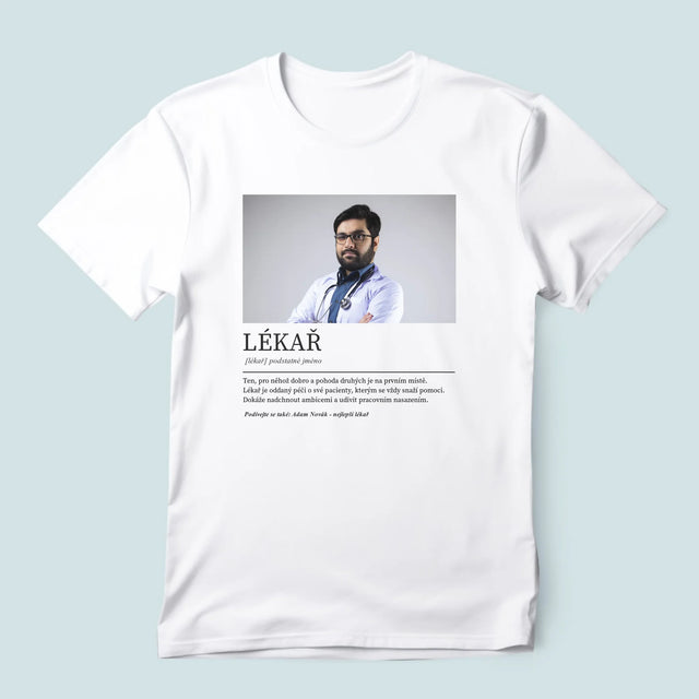 Fotka A Textem: Lékař Definice - Pánské Tričko