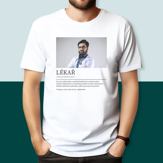 Fotka A Textem: Lékař Definice - Pánské Tričko