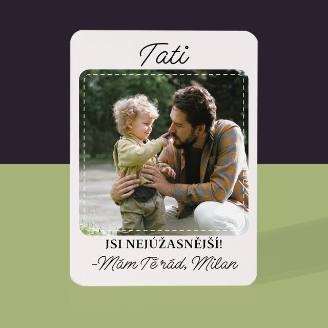 Fotka A Nápis: Nejúžasnější Táta - Hrací Karty