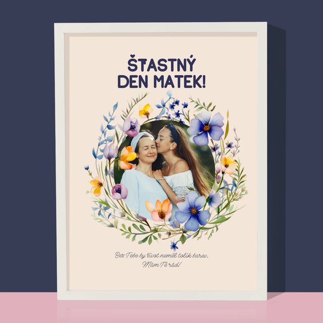 Fotka A Textem: Šťastný Den Matek - Tisk V Rámečku