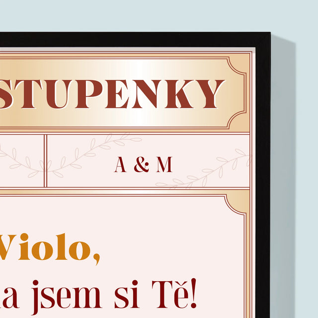 Jméno A Nápis: Vip Vstupenky Svědkyně - Tisk V Rámečku