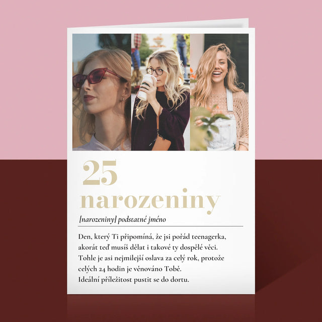 Fotokoláž: 25. Narozeniny Definice - Přání