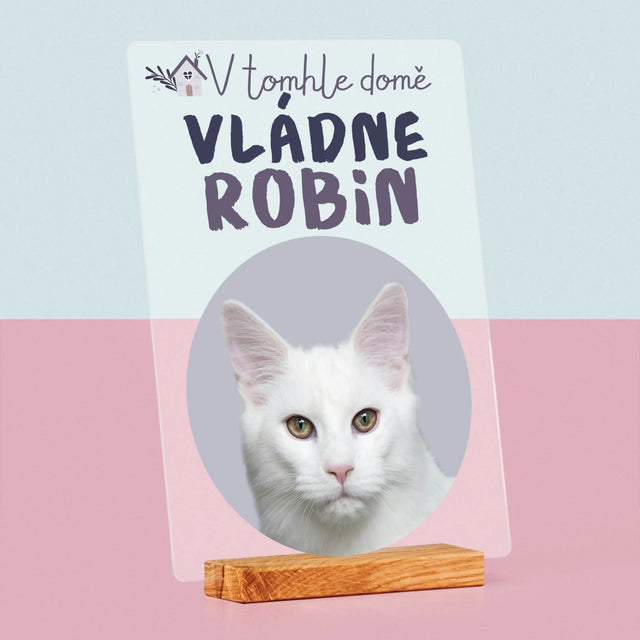 Fotka A Textem: V Tomhle Domě Vládne Mazlíček - Tisk Na Akrylovém Skle