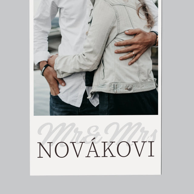 Fotokoláž: Mr&Mrs Datum - Magnet - Obdelník