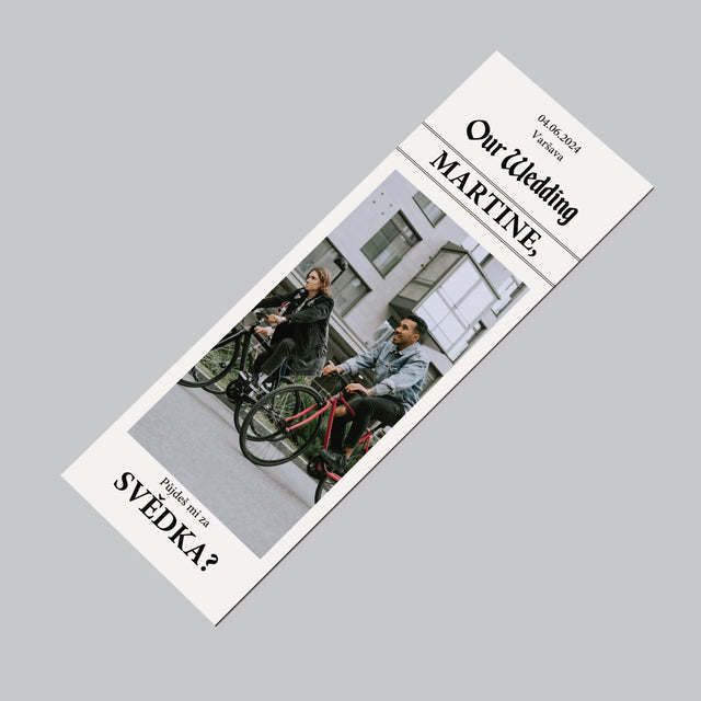 Fotka S Textem: Our Wedding Svědek - Magnet - Obdelník