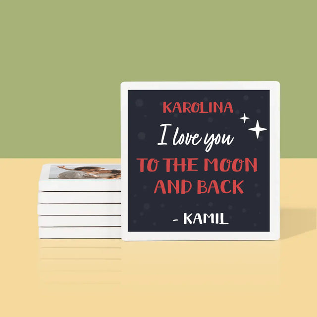 Fotokoláž: To The Moon And Back - Podtácky Pod Hrnky